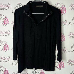 Picadilly Fashion long sleeve Black Button Down Shirt collared